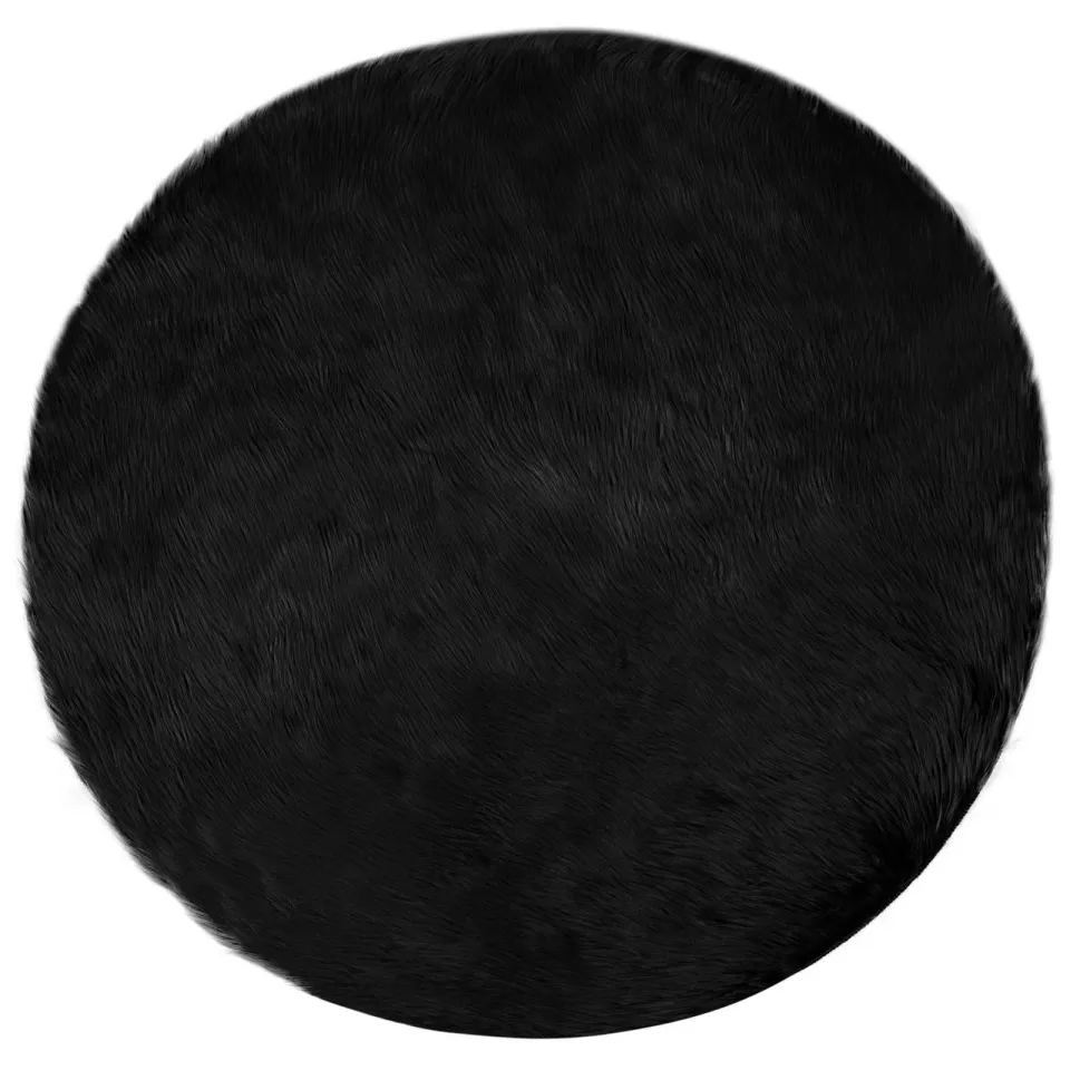 vidaXL Tapijt van imitatie TAFALLA Zwart Ø 120 cm Polyester