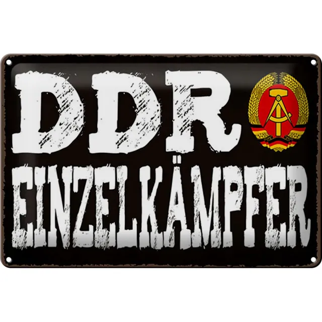 Femer Blechschild Hinweis 12x18 cm DDR Einzelkämpfer Deko Schild Multicolor