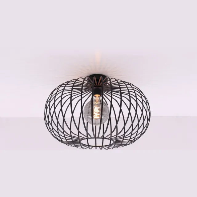 Barco Plafondlamp - zwart metaal - 50cm