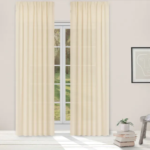 Light Guard Gordijn - Kant en Klaar - Cream - Lichtdoorlatend - Lengte aanpasbaar - 140x280cm Crème (Cream)