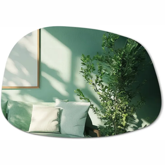 WallMuralia Onregelmatige spiegel - 49 x 34 cm - Spiegel vlek - Asymmetrische spiegel - Spiegel met onregelmatige vorm - Modern wandspiegel