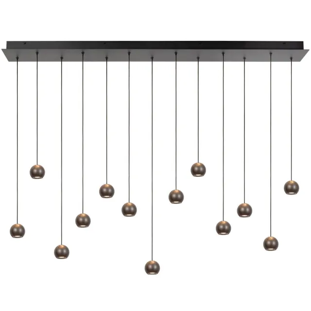 Lucide aluminium dimbare LED hanglamp MONTANA 130x20 cm - ijzergrijs Grijs ijzer