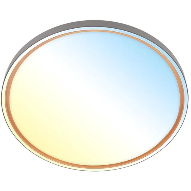 B.K.Licht BRILONER Ina – LED Plafondlamp – dimbaar met afstandsbediening – CCT kleurtemperatuur – 48W – 5.200lm – antraciet – Ø49 cm antraciet-koffie