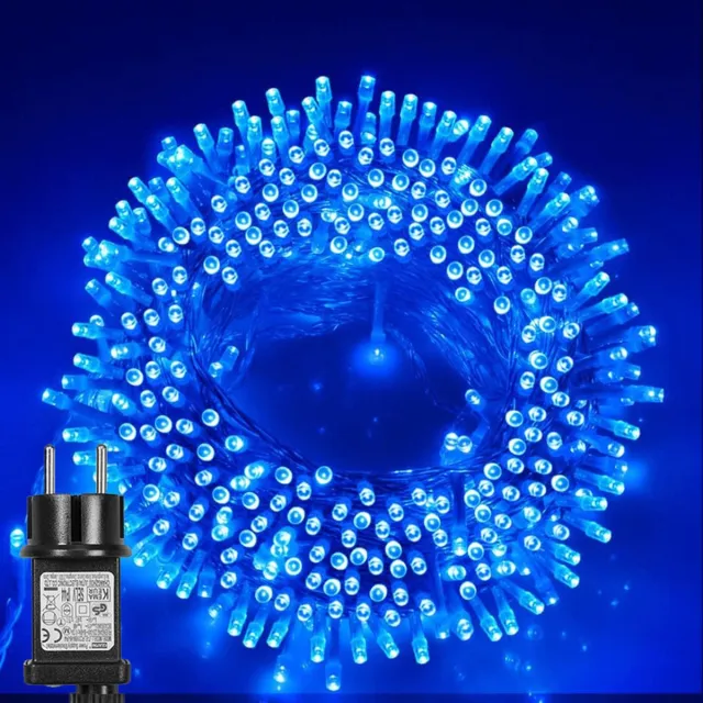 MUPOO Blauw Kerstverlichting Buiten - 100 m 800 LED's - 8 modi - IP44 Waterdicht - met Timer en Geheugenfunctie - Ideaal voor Binnen en Buiten - Perfect voor Kerstdecoratie - Kerstversiering