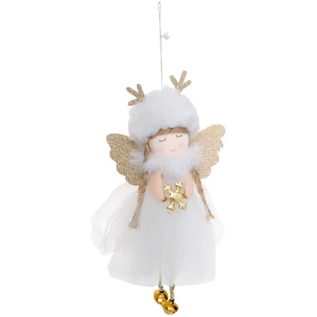 Atmosphera Créateur d'intérieur® Suspension de sapin fée en textile blanc et or 17 cm