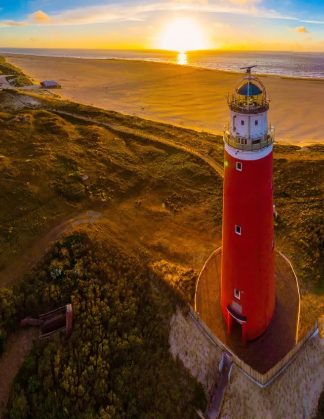 Vgdesign Vuurtoren bij zonsondergang 80x190 cm tuinposter banner VGDesign onbekend