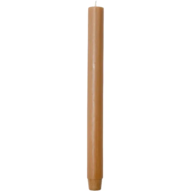 Rustik Lys Lange, dikke dinerkaars 'Vigo' (Ø 2.6cm, 20 stuks, Tabak) Bruin