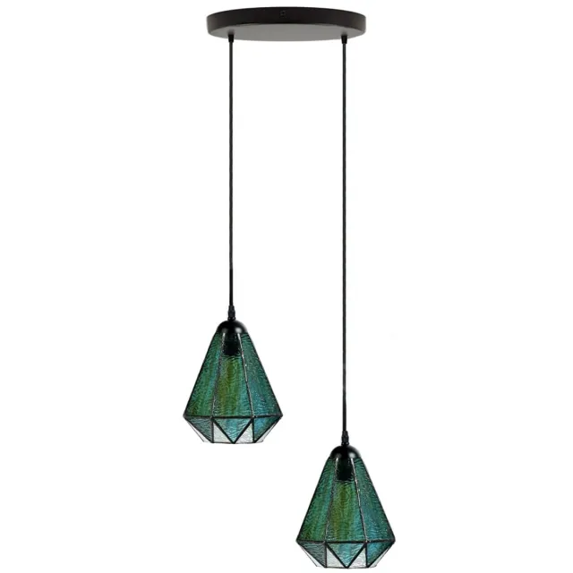 Coloured by Art Tiffany Kroonluchter Arata Green 2 - Art Deco Trade Groen