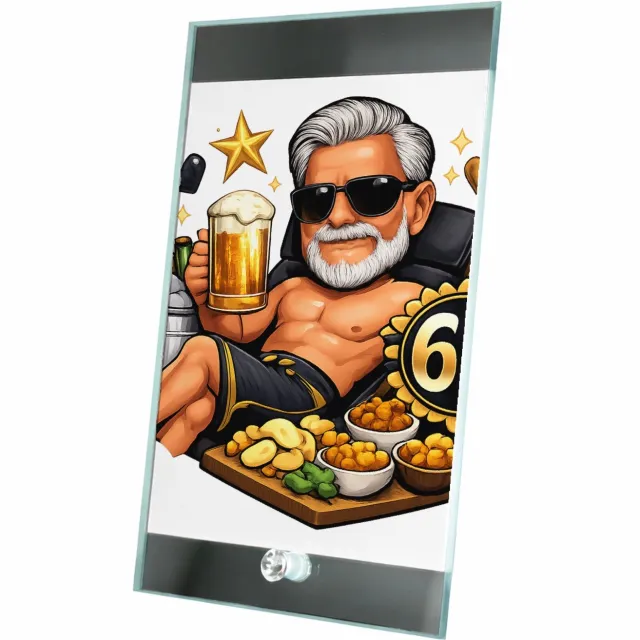 Mr Cadeautjes Glasframe 15 x 23 - design Jubileum-cocktail in loungestijl | cadeau Wit