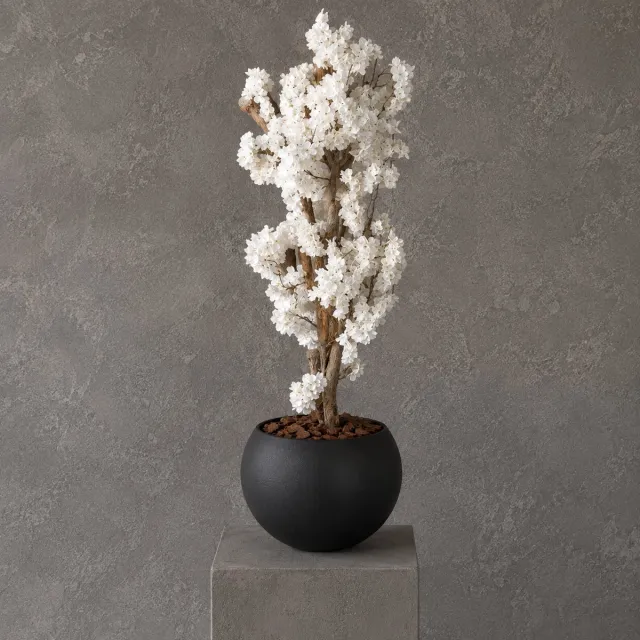 Seta Fiori Kunstbloesemboom Fluffy Wit - Echt Hout - 110 cm - Sakura - Seta Fiori