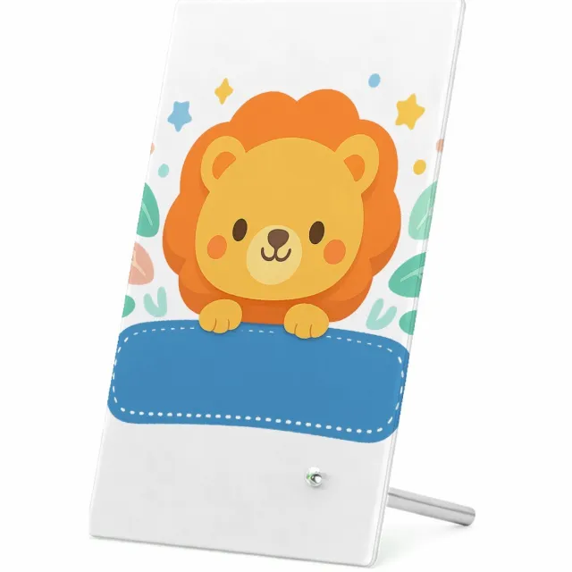 Mr Cadeautjes Glasframe 11 x 16 - design Een afgerond, vriendelijk dierportret met kleine decoratieve | cadeau Wit
