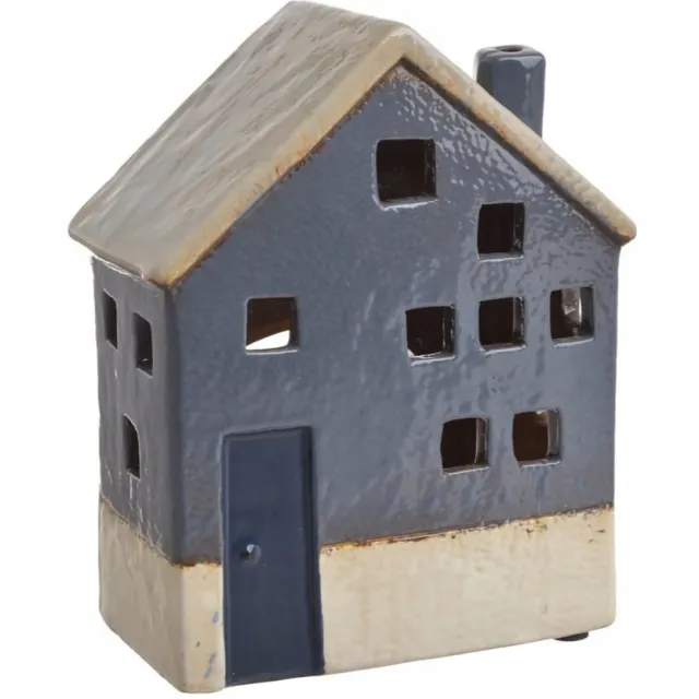 Canea Keramiek Huisje voor Waxinelichtje - Blauw