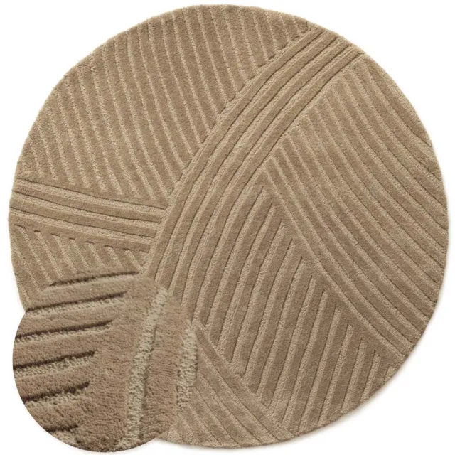 Nordic Weavers Rond design vloerkleed - Balans Field beige 150