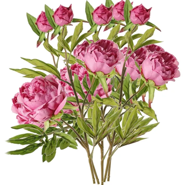 Top Art Topart Kunstbloem pioenroos Spring Dream - 5x - roze - 73 cm - kunststof steel - decoratie