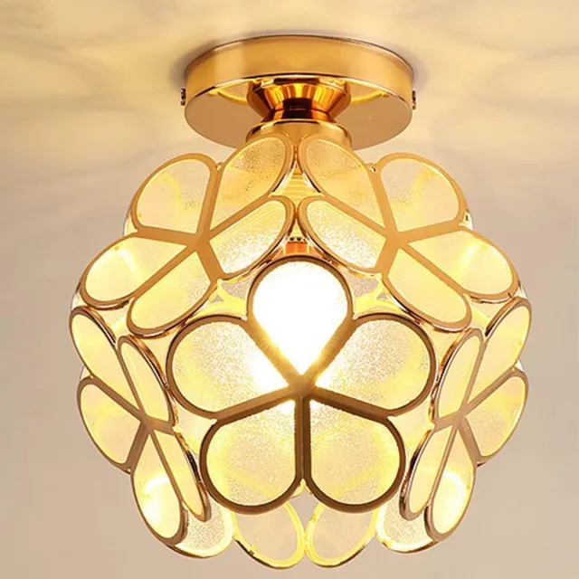 carmdering Plafondlamp - Bloemlamp - Acryllamp - Modern bloemontwerp, E27 fitting (lamp inbegrepen) - Acrylkap, zacht en schitteringsvrij licht - 20×20×20 cm, ideaal voor slaapkamer en woonkamer - Goud - eenvoudige montage