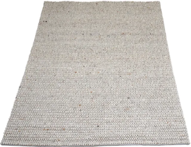 Veer Carpets Vloerkleed Nieuw Zeeland Licht Beige 240 x 340 cm - Wollen Design Vloerkleed met Stone Structuur in Scandinavische / Japandi Stijl