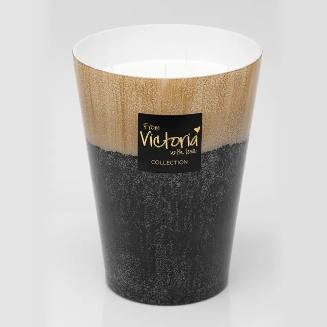 VICTORIA WITH LOVE BY PHILLINE.BE Victoria with Love kaars - Lava Zwart / beige - geurkaars