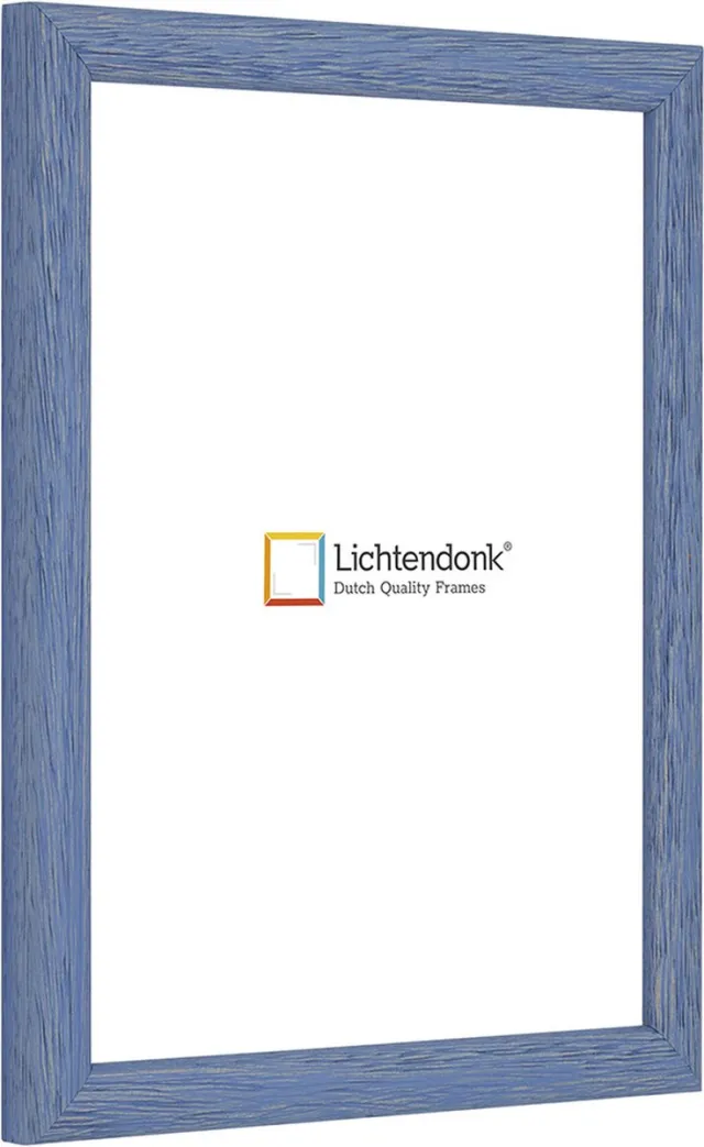 Lichtendonk Fotolijst - Fotokader - Blauw - Halfrond met zichtbare houtnerf - Fotomaat 30x40 - Ontspiegeld glas - Art.nr. 1055006330401