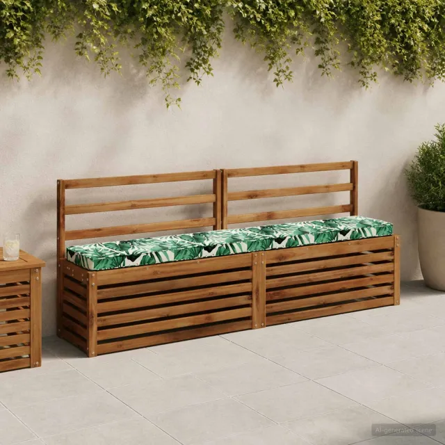 vidaXL 2-delige Bankkussens VUGHT 2 st 100% Polyester Bladpatroon Groen