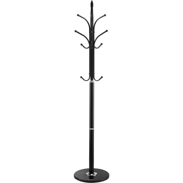 Vevor Kapstok met stabiele marmeren voet 6 haken 180cm zwart