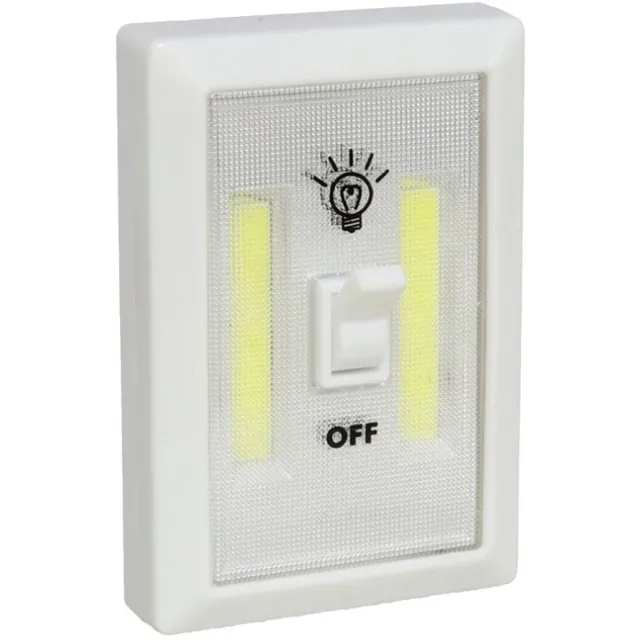 Gerimport Kastlamp - schakelaar - LED lampen - wit - 7.5 x 11 cm