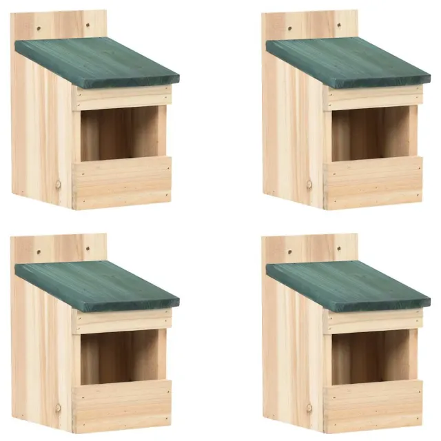 vidaXL Vogelhuisjes 4 st 12x16x20 cm vurenhout Beige