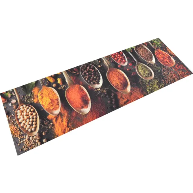 vidaXL Keukenmat wasbaar lepel- en kruidenprint 60x180 cm fluweel Meerkleurig