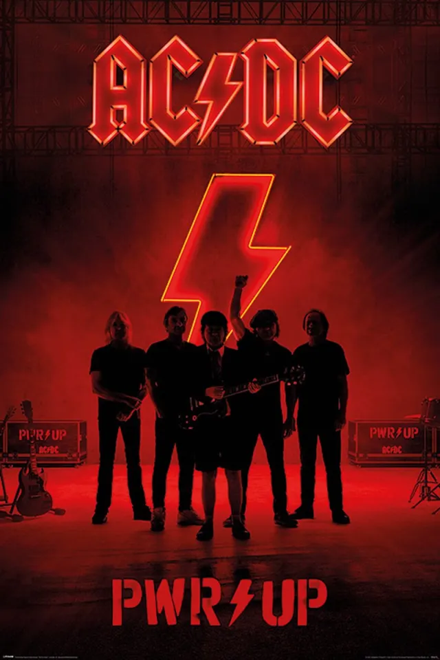 AC/DC Pyramid Poster - Ac Dc Pwr Up - 91.5 X 61 Cm - Multicolor Rood