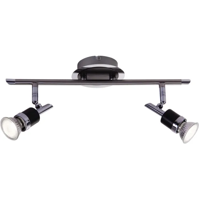 Globo LED plafondlamp spot verlichting design lamp chroom woonkamer spots verstelbaar, warm wit, LxH 38 x 13,5 cm zilver