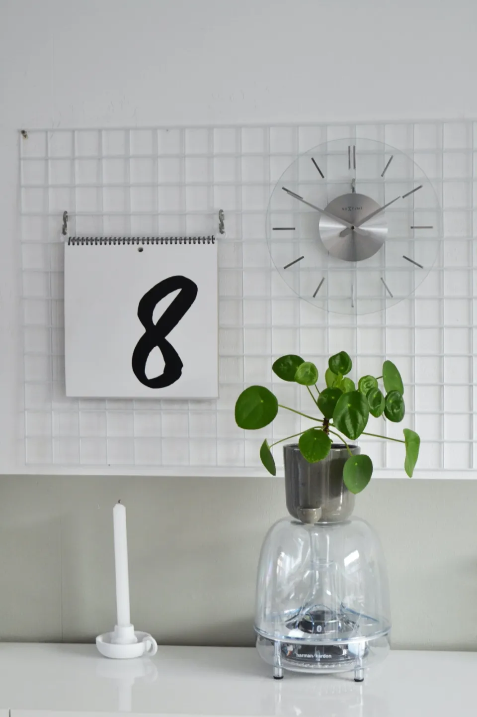 NeXtime Clocks Nextime wandklok- 26 cm - Aluminum - Glas - Stripe - 26 cm transparant, foto 5