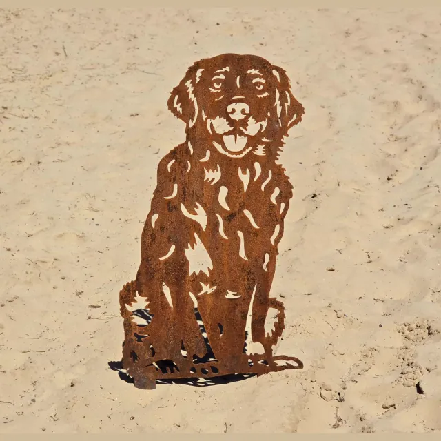 rusty friends Golden Retriever - silhouet hond - cortenstaal - NL product