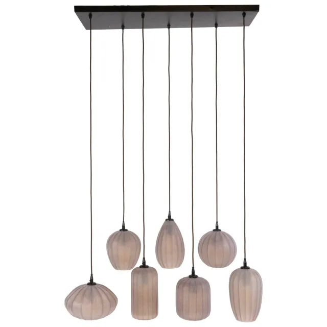 Nest of Nora Hanglamp Talo - 4+3-lichts - Hoogte verstelbaar - Sienna bruin