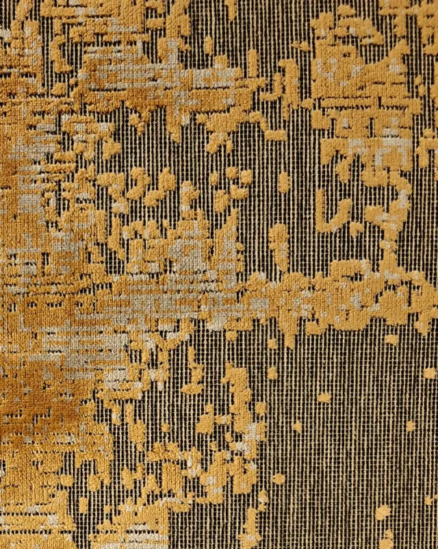 Dutch Lifestyle Lux 1 Zwart/goud - Viscose/Katoen - Vloerkleed - Zwart/Goud