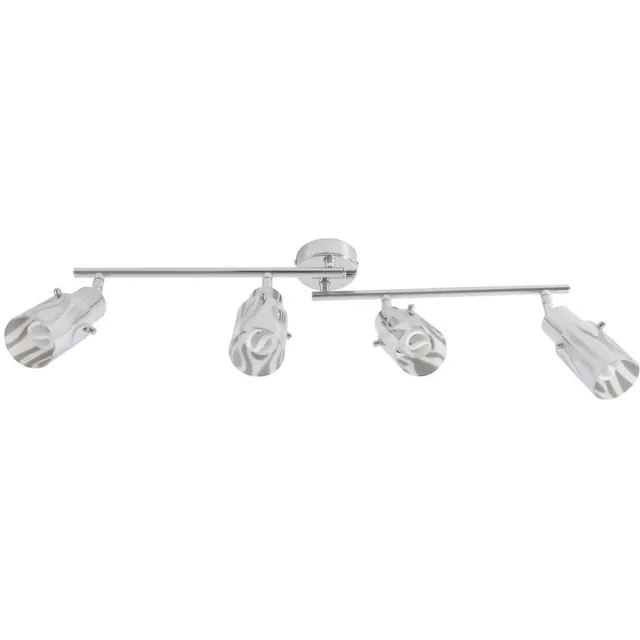 Briloner Plafondlamp, spot, verstelbaar, woonkamer, glas, chroom, opaal, L 69 cm zilver