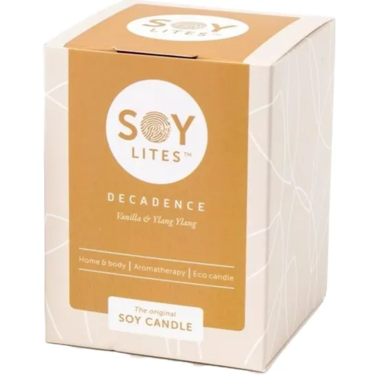 Soylites Soycandle Decadence - Vanilla & Ylangy Ylang gebroken wit