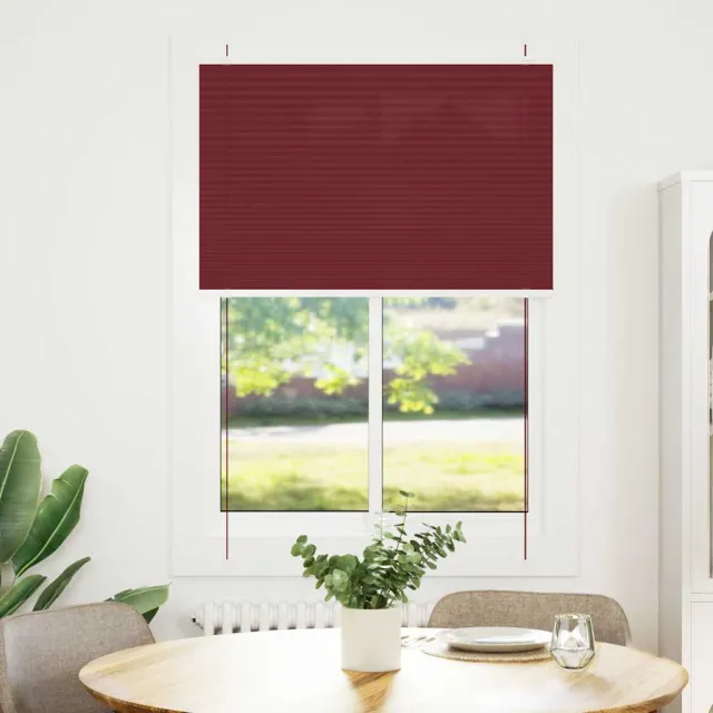 vidaXL Plissé rolgordijn 95x150 cm stofbreedte 94,4 cm bordeauxrood