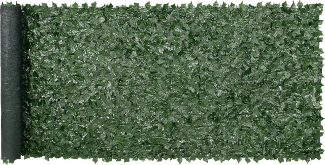 Vevor Klimop Privacyhek 1500 X 4010 Mm Privacyscherm Klimophek met Gaasrug En Versterkte Verbinding Kunsthagen met Wijnbladeren Als Decoratie voor Tuin, Tuin, Balkon Groen