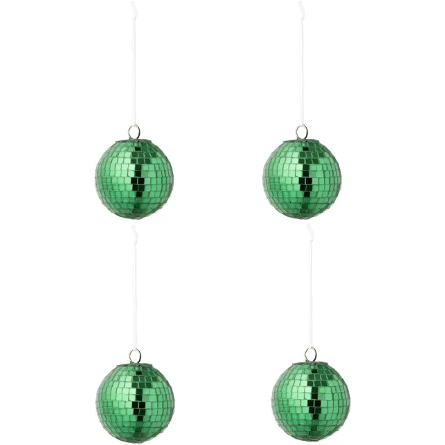 J-Line kerstbal Spiegel - glas - groen - small - doos van 4