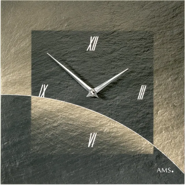 AMS Wandklok Leisteen 9519 Grijs