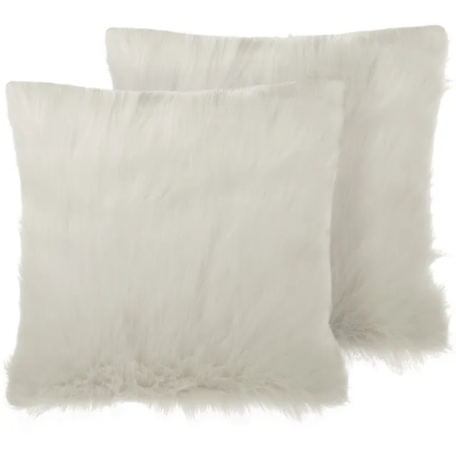 Beliani DAISY - Sierkussen set van 2 - Lichtbeige - 45 x 45 cm - Polyester