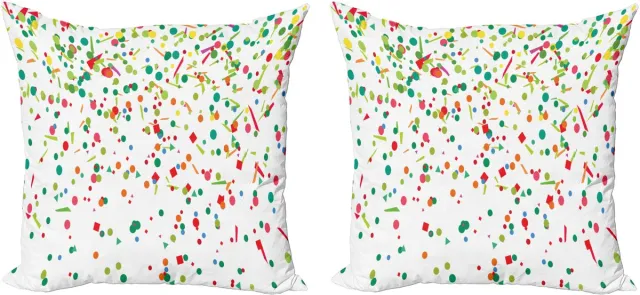 ABAKUHAUS Carnaval Decoratieve Kussenhoezen, Set van 2, Geometrische Vormen, Modern Accent, Dubbelzijdige Digitale Print, 50x50 cm, Multicolor Meerkleurig