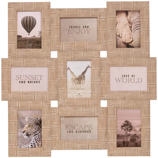 Atmosphera Créateur d'intérieur® Fotomuur met 9 foto's met gestructureerd houteffect ISIS Beige
