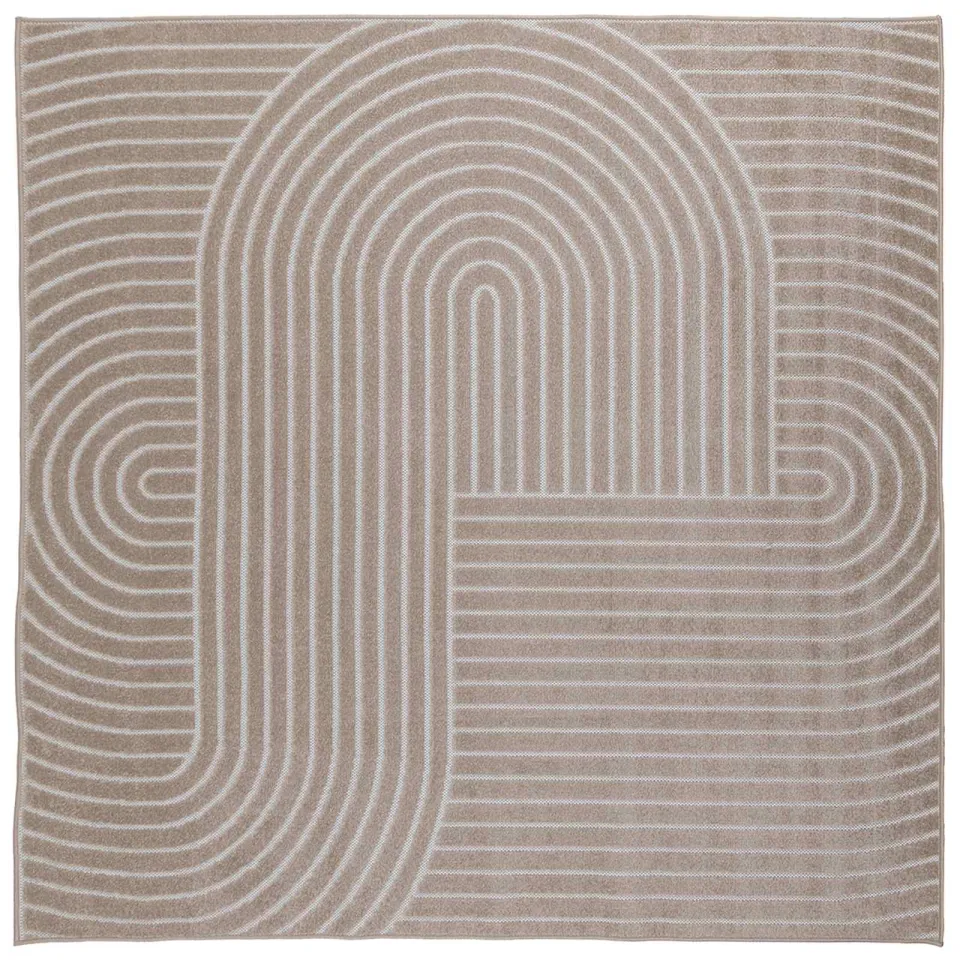 vidaXL Binnen- en buitentapijt PALMERAS Beige 120 x 120 cm Polyester, foto 3