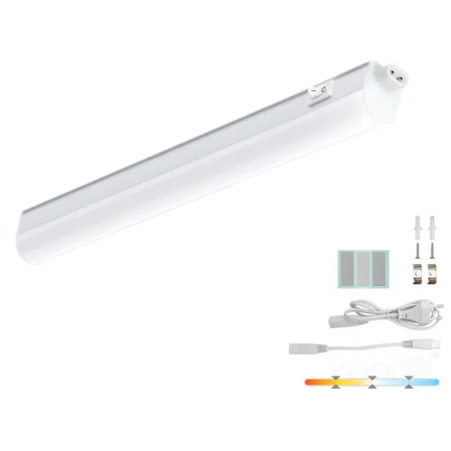 Kobi LED Montagebalk 4W - 3 CCT Instelbaar - 3000K/4000K/6500K - 30cm - Incl. stekker | Geen fitting | Warm Wit-Koel Wit-Daglicht | 4 watt | 25.000 Branduren