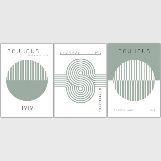 Papierkind Abstract Bauhaus Poster DIN A4 - Minimalistische Wanddecoratie