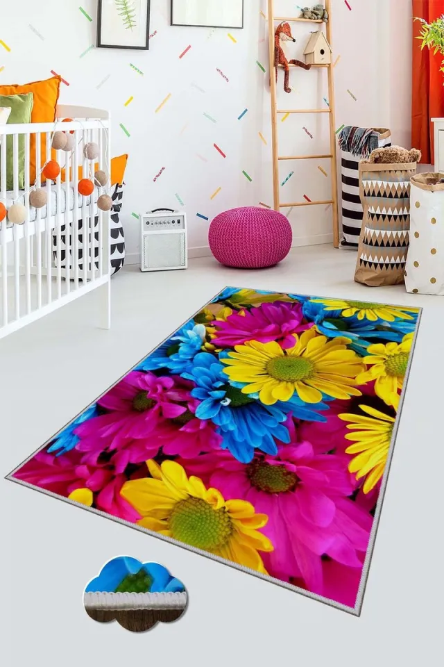 Asir haltapijt - 100 x 150 cm - Bloemen Multicolor