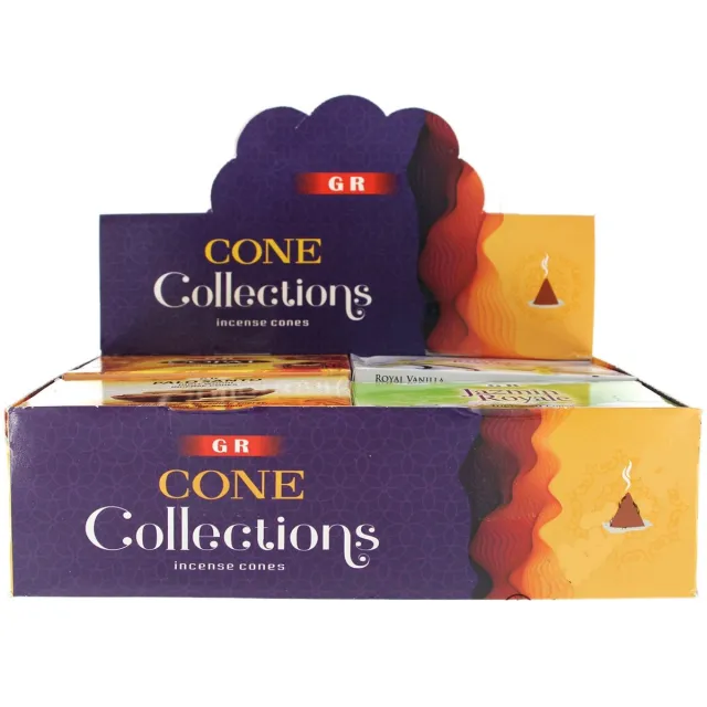 Yogi & Yogini Meditation Wierookkegels Display – 12 Geuren: Lavendel, Sandelhout, Roos, Vanille, Jasmijn & Meer – Voor een Heerlijke Geur in Huis Meerkleurig