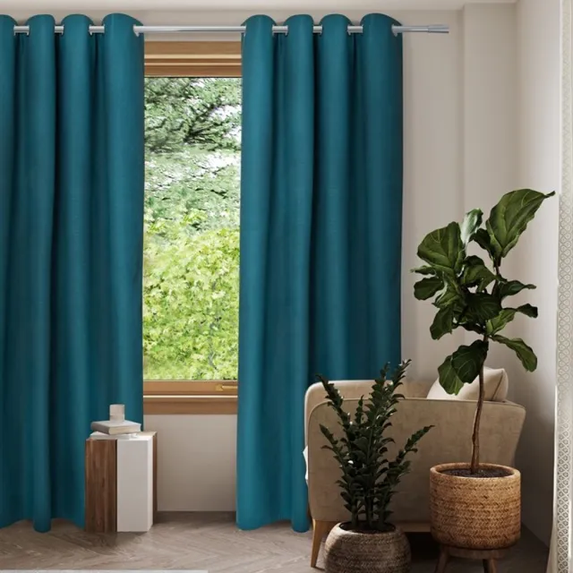 home style Thermisch Gordijn – Lichtdoorlatend – Met Ringen – 140x250 cm – Petrol