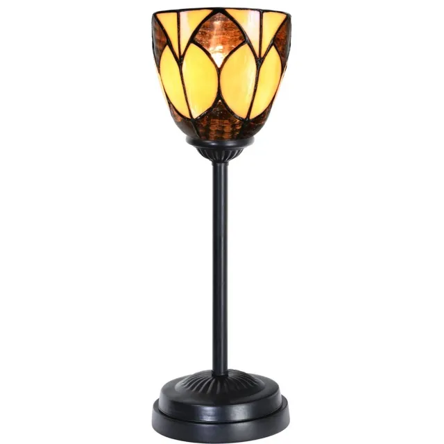 Coloured by Art Tiffany slanke tafellamp zwart met Parabola Small - Art Deco Trade Bruin