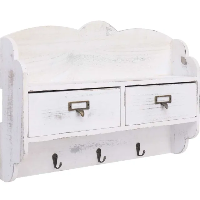 vidaXL Wandkapstok 50x10x34 cm hout wit